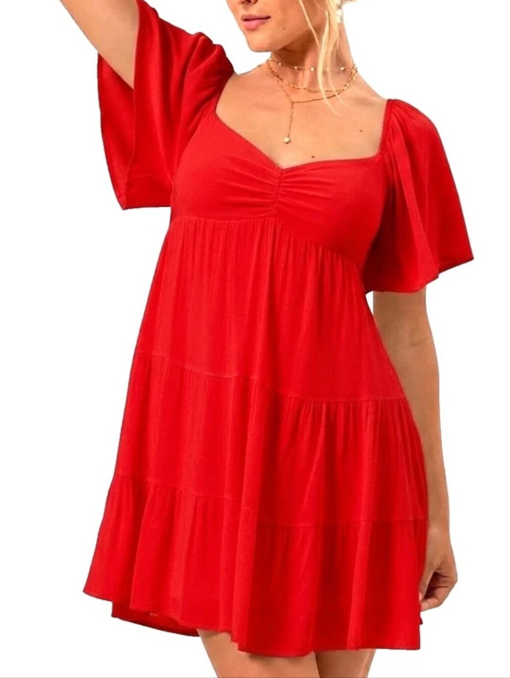 Altar'd‎ State Teagan Crinkle Babydoll Mini Dress